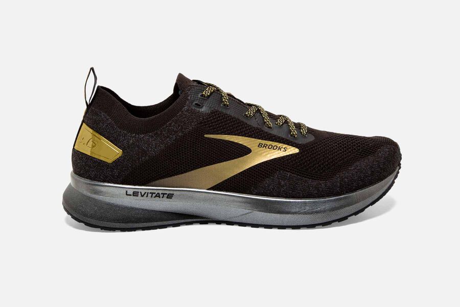 Brooks Herren Levitate 4 Laufschuhe Schwarz/Gold Sale 054-573028